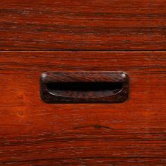 Mid Century Silver Book Matched Teak Chest Sculptural Handles in Macassar Ebony - 3998309