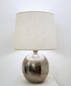 Mid Century Silver Enameled Ceramic Table Lamp - 2542093