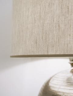 Mid Century Silver Enameled Ceramic Table Lamp - 2542096