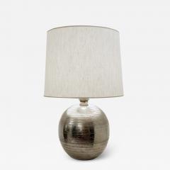Mid Century Silver Enameled Ceramic Table Lamp - 2544833