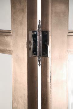Mid Century Silver Leaf and Glass Three Panel Room Divider Screen - 2794350