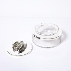 Mid Century Silver Plate Glass Caviar Service with Sculptural Sturgeon Handle - 4654309
