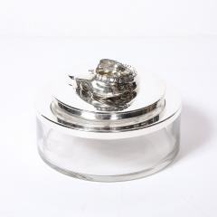Mid Century Silver Plate Glass Caviar Service with Sculptural Sturgeon Handle - 4654311