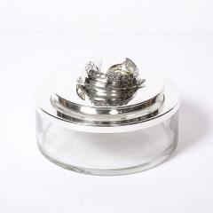 Mid Century Silver Plate Glass Caviar Service with Sculptural Sturgeon Handle - 4654337