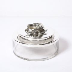 Mid Century Silver Plate Glass Caviar Service with Sculptural Sturgeon Handle - 4654340