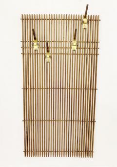 Mid Century Slatted Wooden Coat Rack - 2570338