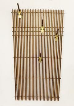 Mid Century Slatted Wooden Coat Rack - 2570340