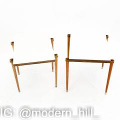 Mid Century Small Laminate Side End Tables Pair - 3695442