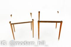 Mid Century Small Laminate Side End Tables Pair - 3695443