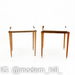 Mid Century Small Laminate Side End Tables Pair - 3695444