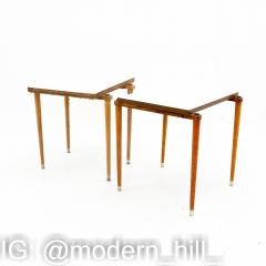 Mid Century Small Laminate Side End Tables Pair - 3695446