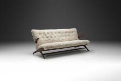 Mid Century Sofa with Sheepskin Upholstery Denmark 1950s - 4561667