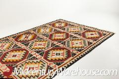 Mid Century Southwest Inspired Flatweave Wool Rug - 2354383
