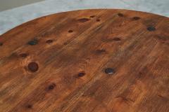 Mid Century Spanish Style Dining or Center Table in Solid Wood and Wrought Iron - 4396334