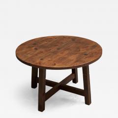 Mid Century Spanish Style Dining or Center Table in Solid Wood and Wrought Iron - 4402828