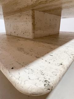 Mid Century Square 2 Tiered Travertine Coffee Table - 2972044