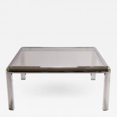 Mid Century Square Chrome Cocktail Table with Rounded Frame - 444656