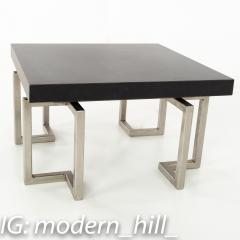 Mid Century Stainless Laminate Side End Table - 1870421