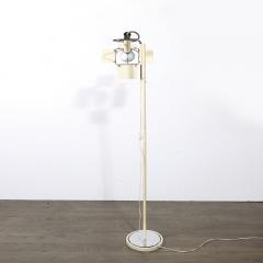 Mid Century Studio Floor Lamp W Adjustable Reflectors in Off White Enamel - 4038296