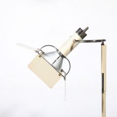 Mid Century Studio Floor Lamp W Adjustable Reflectors in Off White Enamel - 4038304