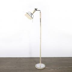 Mid Century Studio Floor Lamp W Adjustable Reflectors in Off White Enamel - 4038305