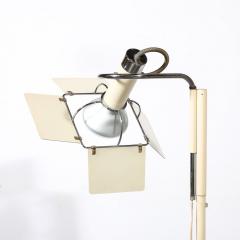 Mid Century Studio Floor Lamp W Adjustable Reflectors in Off White Enamel - 4038306