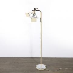 Mid Century Studio Floor Lamp W Adjustable Reflectors in Off White Enamel - 4038307