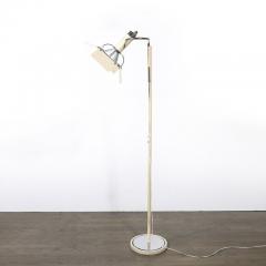 Mid Century Studio Floor Lamps W Adjustable Reflectors in Off White Enamel - 3926290