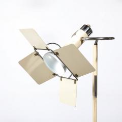 Mid Century Studio Floor Lamps W Adjustable Reflectors in Off White Enamel - 3926291