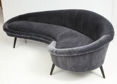 Mid Century Style Curved Sofa Organic form Re upholstered - 776357