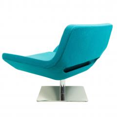 Mid Century Style Modern Blue Armchair With Chrome Base - 3171519