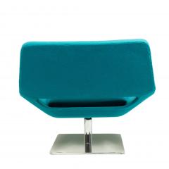 Mid Century Style Modern Blue Armchair With Chrome Base - 3171520