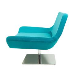 Mid Century Style Modern Blue Armchair with Chrome Base - 4666645