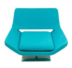 Mid Century Style Modern Blue Armchair with Chrome Base - 4666650