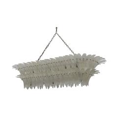 Mid Century Style Transparent Murano Glass And Brass Italian Suspension Lamp - 4558840