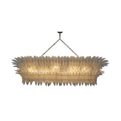 Mid Century Style Transparent Murano Glass And Brass Italian Suspension Lamp - 4558842