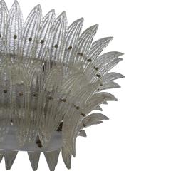 Mid Century Style Transparent Murano Glass And Brass Italian Suspension Lamp - 4558844