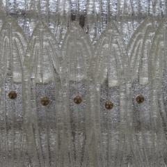 Mid Century Style Transparent Murano Glass And Brass Italian Suspension Lamp - 4558847