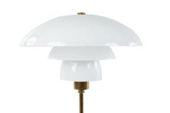 Mid Century Swedish Modern style Geometric Glass and Brass Desk Lamp - 4673169
