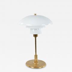 Mid Century Swedish Modern style Geometric Glass and Brass Desk Lamp - 4735450