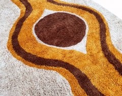 Mid Century Swedish Style Rya Area Shag Rug in Modern Design - 2567685
