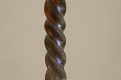 Mid Century Table Lamp in Wrought Iron with Woven Rattan Shade 1960s - 4677187