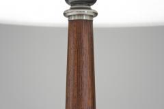 Mid Century Table Lamp with Wood and Steel Stem Denmark 1960s - 4752202