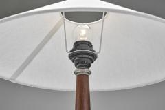 Mid Century Table Lamp with Wood and Steel Stem Denmark 1960s - 4752205