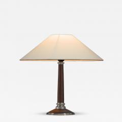 Mid Century Table Lamp with Wood and Steel Stem Denmark 1960s - 4752233