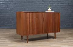Mid Century Tambour Door Walnut Credenza - 4256618
