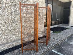 Mid Century Teak Four Panel Room Divider Screen - 4755763
