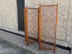 Mid Century Teak Four Panel Room Divider Screen - 4755765