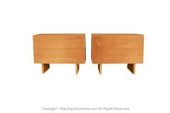 Mid Century Teak Pair Nightstands Cabinets Tables - 3406201