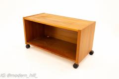 Mid Century Teak Rolling Record Storage Media Console - 1871313